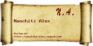 Naschitz Alex névjegykártya
